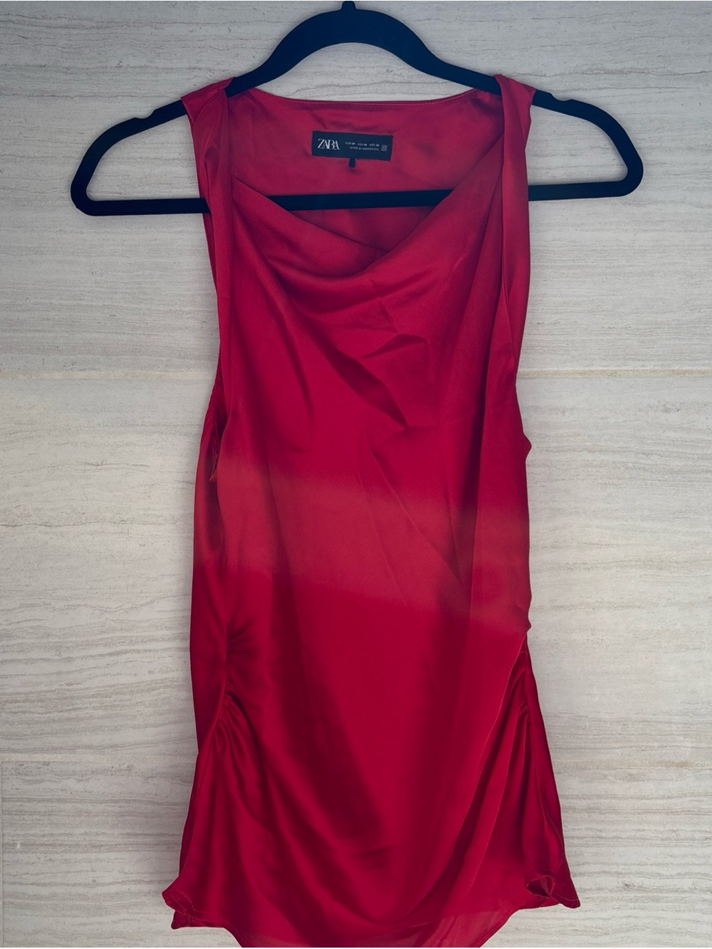 Zara Red Cowl Neck Mini Dress